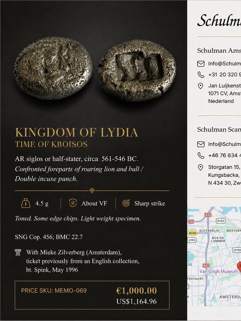 Rare Lydia Lion Siglos Circa 561 BC